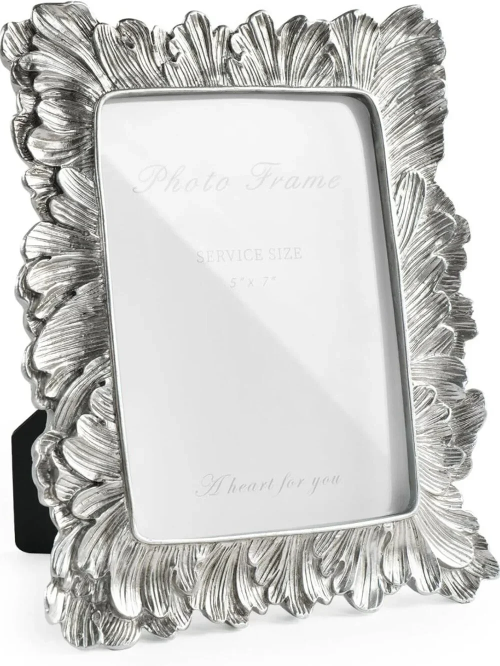 Elegant Vintage 5x7 Picture Frame with Textured Palm Leaves for Wall & Tabletop